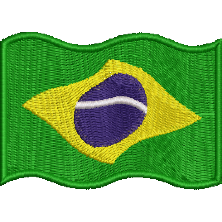 Patch Bordado Bandeira do Brasil Tremulando 5x7cm Cód.BDP75