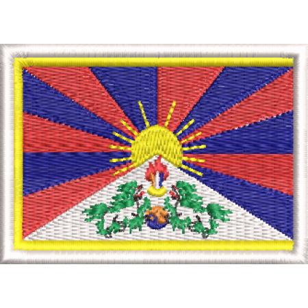Patch Bordado Bandeira Tibete 5x7 cm Cód.BDP262