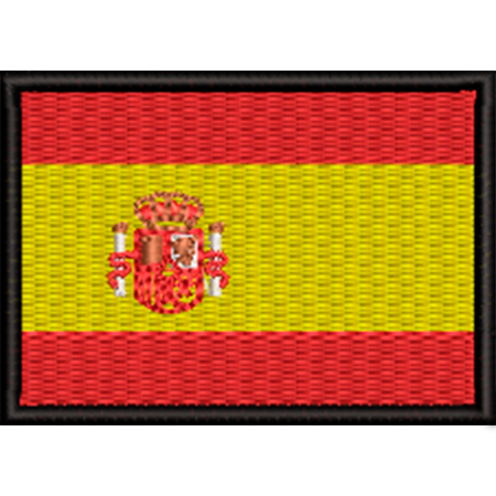 Patch Bordado Bandeira Espanha 5x7 cm Cód.BDP357