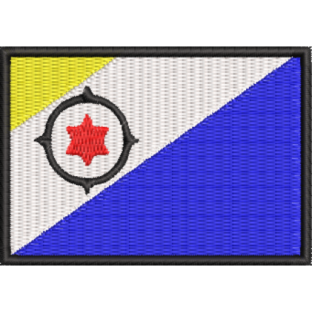 Patch Bordado Bandeira Bonaire 5x7 cm Cód.BDP84