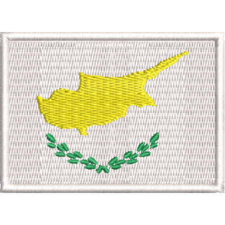 Patch Bordado Bandeira Chipre 5x7 cm Cód.BDP186