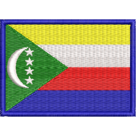 Patch Bordado Bandeira Comores 5x7cm Cód.BDP184