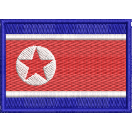 Patch Bordado Bandeira Coréia do Norte 5x7 cm Cód.BDP187