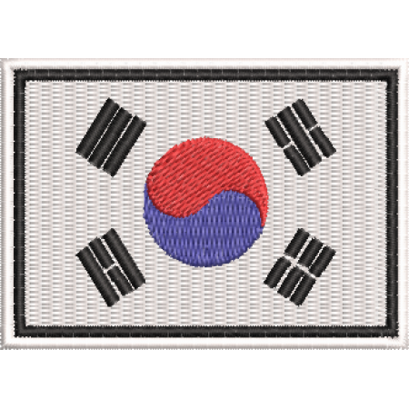 Patch Bordado Bandeira Coréia do Sul 5x7 cm Cód.BDP62