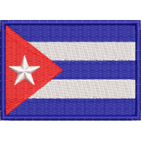 Patch Bordado Bandeira Cuba 5x7 cm Cód.BDP10
