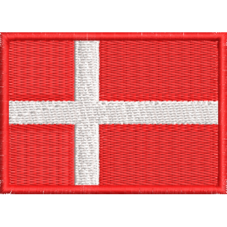 Patch Bordado Bandeira Dinamarca 5x7 cm Cód.BDP22
