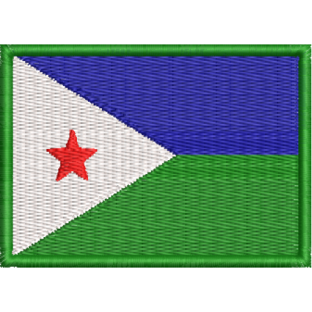 Patch Bordado Bandeira Djibuti 5x7 cm Cód.BDP188
