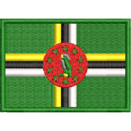 Patch Bordado Bandeira Dominica 5x7 cm Cód.BDP189
