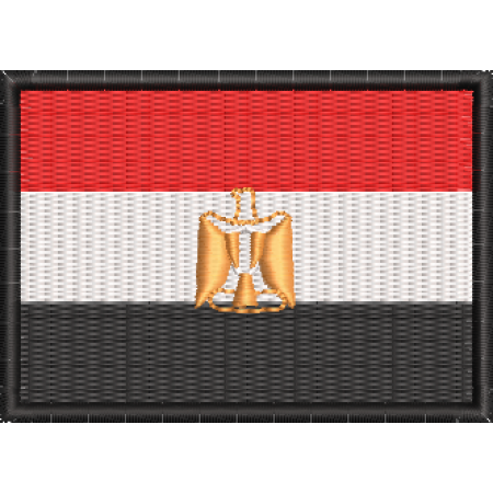 Patch Bordado Bandeira Egito 5x7 cm Cód.BDP29