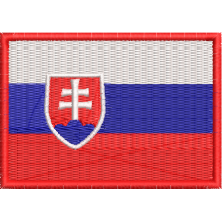 Patch Bordado Bandeira Eslováquia 5x7 cm Cód.BDP8