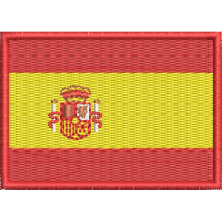 Patch Bordado Bandeira Espanha 5x7 cm Cód.BDP74