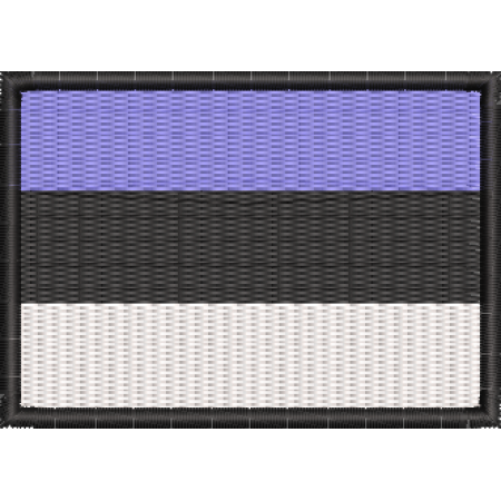 Patch Bordado Bandeira Estônia 5x7 cm Cód.BDP45