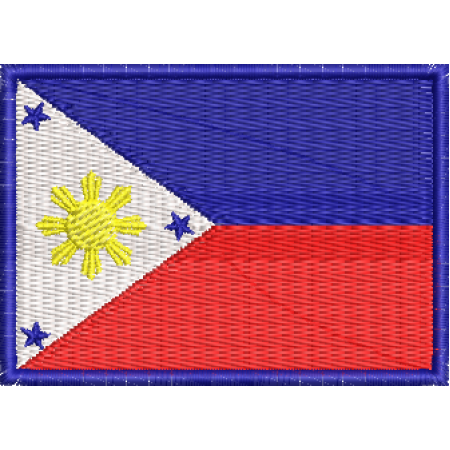 Patch Bordado Bandeira Filipinas 5x7 cm Cód.BDP156