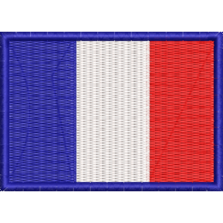 Patch Bordado Bandeira França 5x7 cm Cód.BDP26