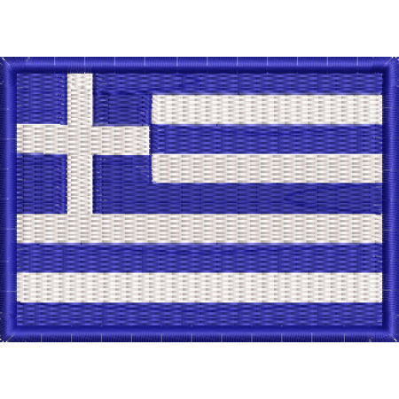 Patch Bordado Bandeira Grécia 5x7 cm Cód.BDP38