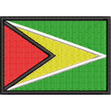 Patch Bordado Bandeira Guiana 5x7cm Cód.BDP109