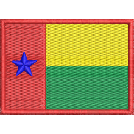 Patch Bordado Bandeira Guiné Bissau 5x7 cm Cód.BDP196