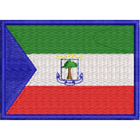 Patch Bordado Bandeira Guiné Equatorial 5x7 cm Cód.BDP198