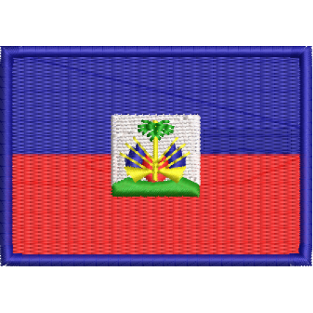 Patch Bordado Bandeira Haiti 5x7 cm Cód.BDP106