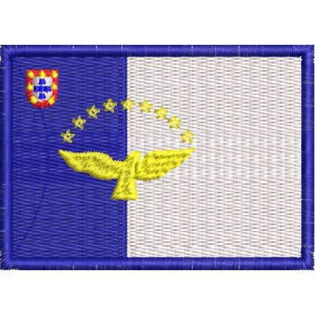 Patch Bordado Bandeira Ilha dos Açores 5x7 cm Cód.BDP159