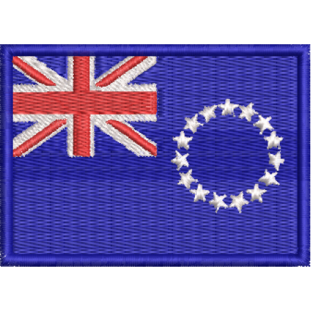 Patch Bordado Bandeira Ilhas Cook 5x7 cm Cód.BDP201