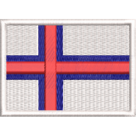 Patch Bordado Bandeira Ilhas Faroé 5x7 cm Cód.BDP285