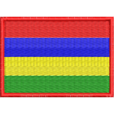 Patch Bordado Bandeira Ilhas Maurício 5x7 cm Cód.BDP140