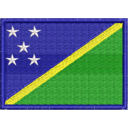 Patch Bordado Bandeira Ilhas Salomão 5x7 cm Cód.BDP202