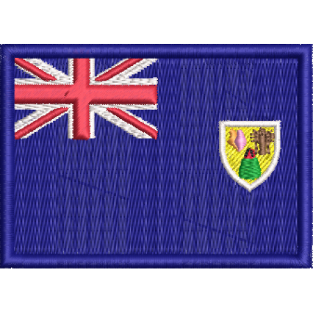 Patch Bordado Bandeira Ilhas Turcas e Caicos 5x7 cm Cód.BDP274