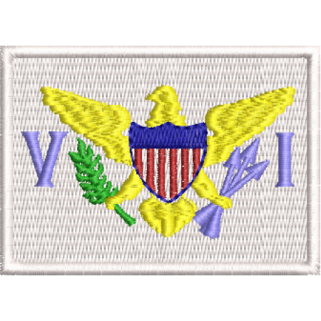 Patch Bordado Bandeira Ilhas Virgens Americanas 5x7 cm Cód.BDP244