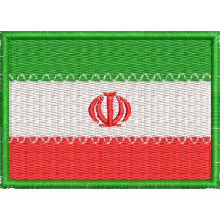 Patch Bordado Bandeira Irã 5x7 cm Cód.BDP203