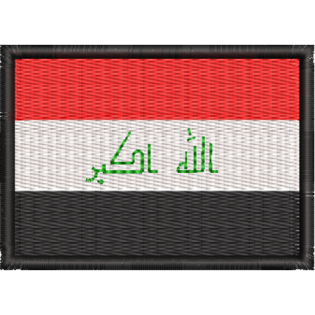 Patch Bordado Bandeira Iraque 5x7 cm Cód.BDP204