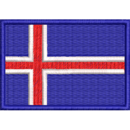 Patch Bordado Bandeira Islândia 5x7 cm Cód.BDP251
