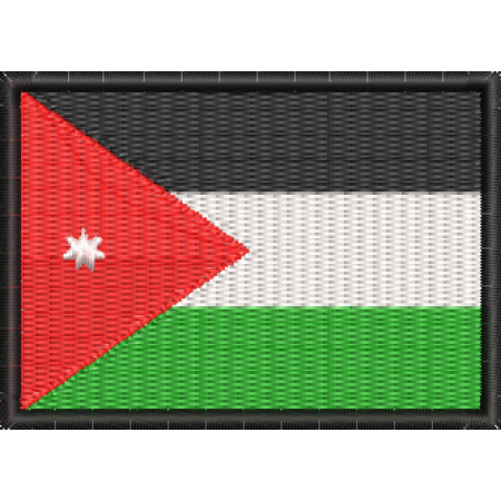 Patch Bordado Bandeira Jordânia 5x7 cm Cód.BDP14