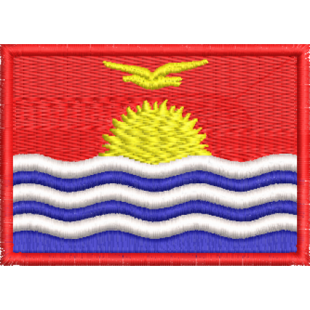 Patch Bordado Bandeira Kiribati 5x7 cm Cód.BDP205