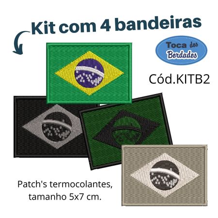 PATCH BORDADO BANDEIRA BRASIL - 1.34162 - Atacado Aventura