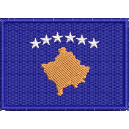 Patch Bordado Bandeira Kosovo 5x7 cm Cód.BDP6