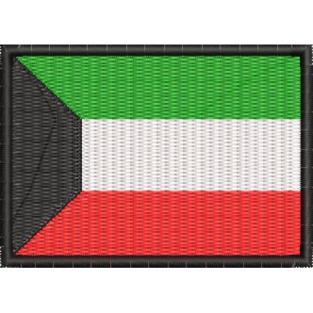 Patch Bordado Bandeira Kuwait 5x7 cm Cód.BDP58