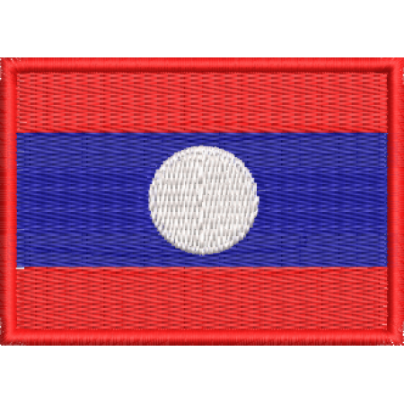 Patch Bordado Bandeira Laos 5x7 cm Cód.BDP133
