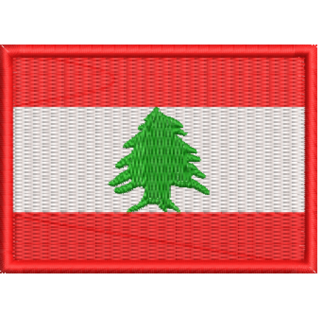 Patch Bordado Bandeira Líbano 5x7 cm Cód.BDP94