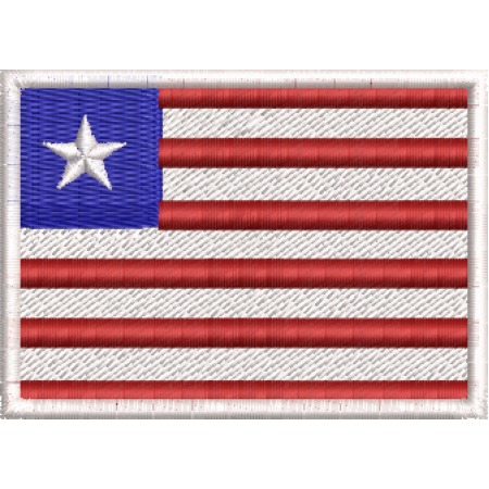 Patch Bordado Bandeira Libéria 5x7 cm Cód.BDP207