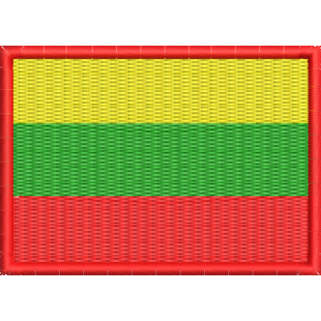Patch Bordado Bandeira Lituânia 5x7 cm Cód.BDP19