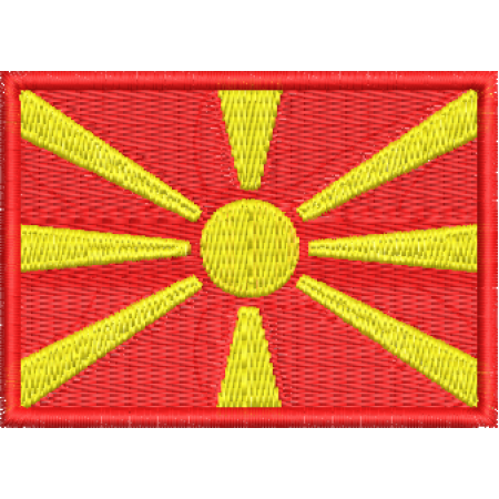Patch Bordado Bandeira Macedônia 5x7 cm Cód.BDP208