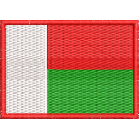 Patch Bordado Bandeira Madagascar 5x7 cm Cód.BDP209