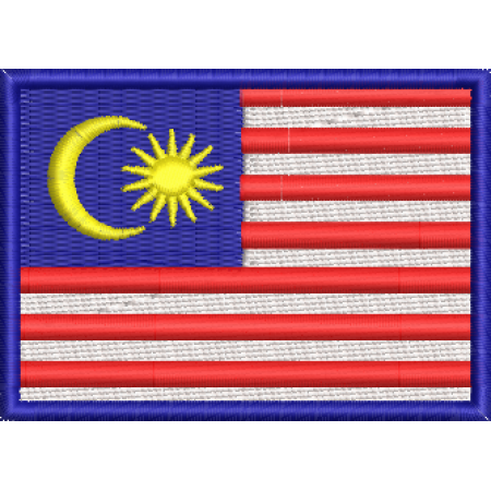 Patch Bordado Bandeira Malásia 5x7 cm Cód.BDP89