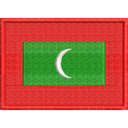 Patch Bordado Bandeira Maldivas 5x7 cm Cód.BDP211