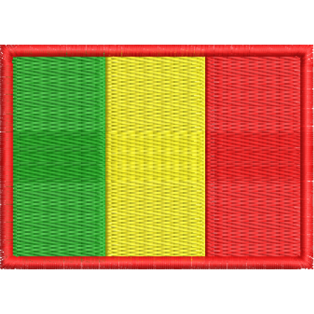 Patch Bordado Bandeira Mali 5x7 cm Cód.BDP212