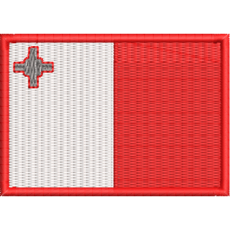 Patch Bordado Bandeira Malta 5x7 cm Cód.BDP115