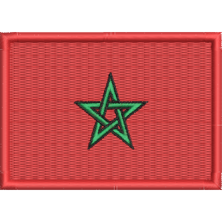 Patch Bordado bandeira Marrocos 5x7 cm Cód.BDP55