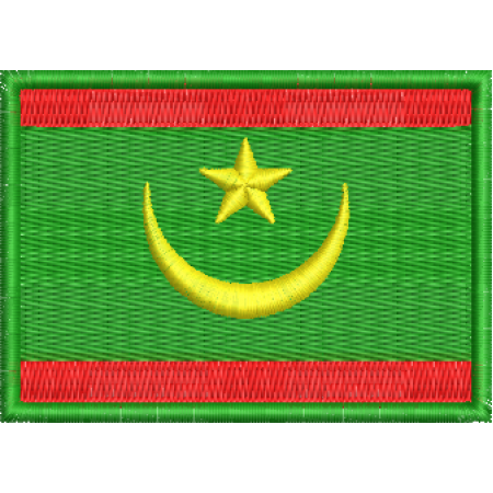Patch Bordado bandeira Mauritânia 5x7 cm Cód.BDP213